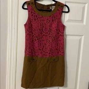 Lace wool shift dress vintage look small retro MOD